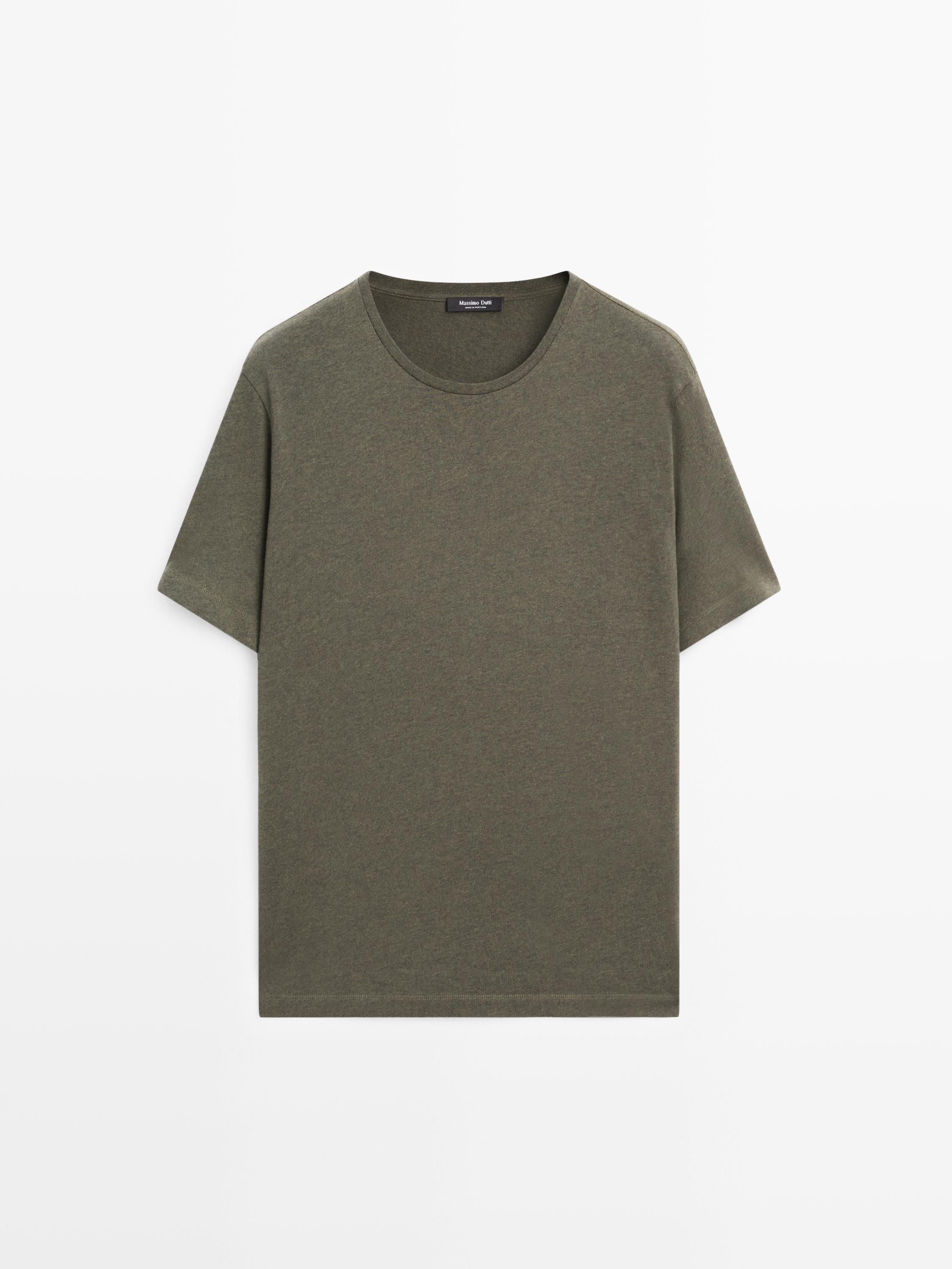 Lightweight short sleeve cotton melange T-shirt